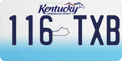 KY license plate 116TXB