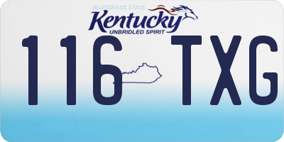 KY license plate 116TXG