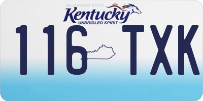 KY license plate 116TXK