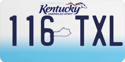 KY license plate 116TXL