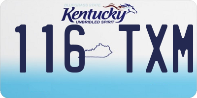 KY license plate 116TXM
