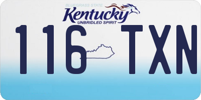 KY license plate 116TXN