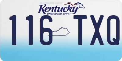 KY license plate 116TXQ