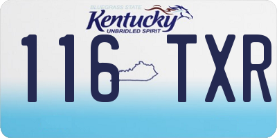 KY license plate 116TXR