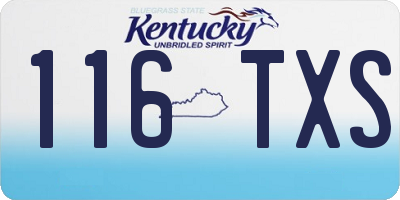 KY license plate 116TXS