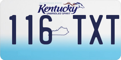KY license plate 116TXT