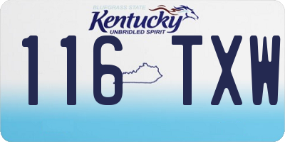 KY license plate 116TXW