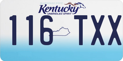 KY license plate 116TXX