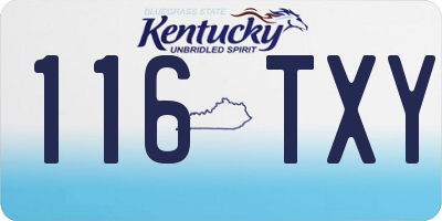 KY license plate 116TXY