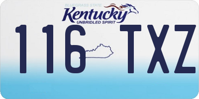 KY license plate 116TXZ