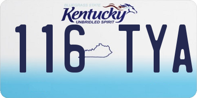 KY license plate 116TYA