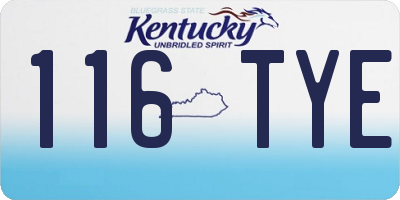 KY license plate 116TYE