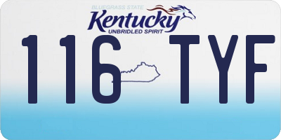 KY license plate 116TYF