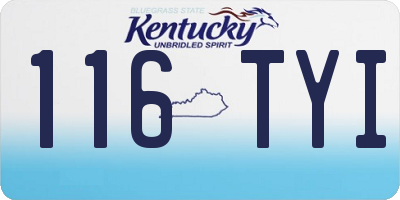 KY license plate 116TYI