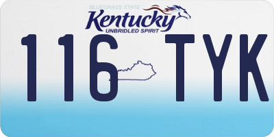 KY license plate 116TYK