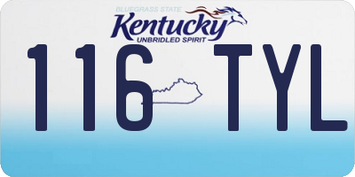 KY license plate 116TYL
