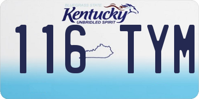 KY license plate 116TYM