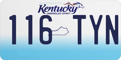 KY license plate 116TYN