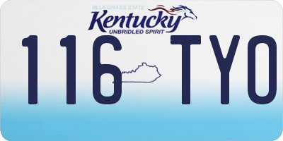 KY license plate 116TYO