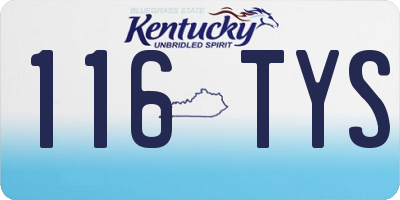 KY license plate 116TYS