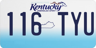 KY license plate 116TYU