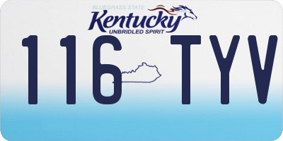 KY license plate 116TYV