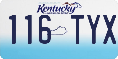 KY license plate 116TYX