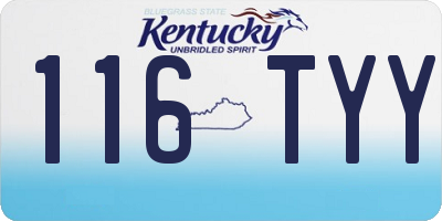 KY license plate 116TYY