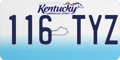 KY license plate 116TYZ