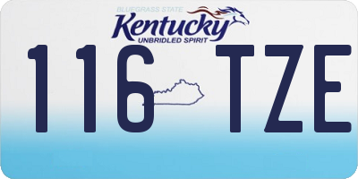 KY license plate 116TZE