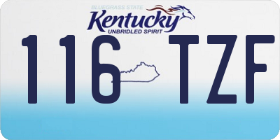 KY license plate 116TZF
