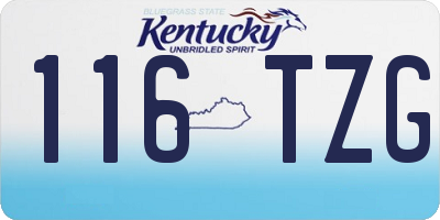 KY license plate 116TZG