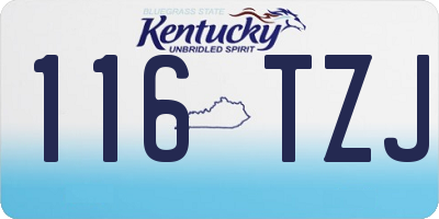 KY license plate 116TZJ