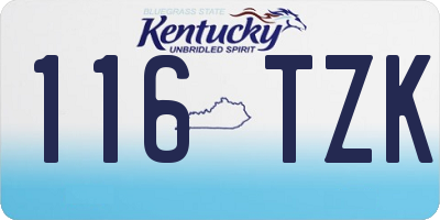 KY license plate 116TZK