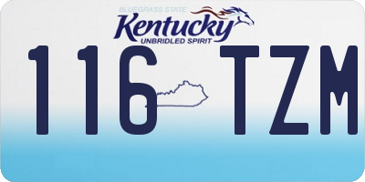 KY license plate 116TZM