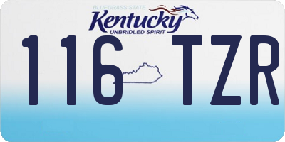 KY license plate 116TZR