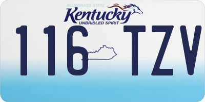 KY license plate 116TZV