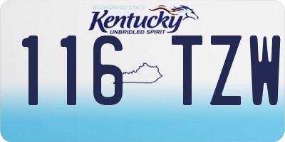 KY license plate 116TZW