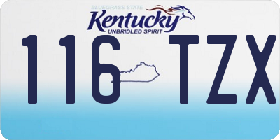 KY license plate 116TZX