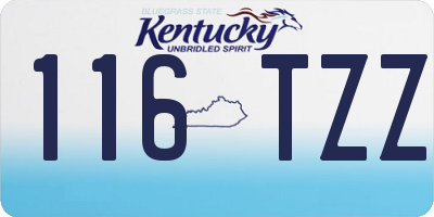 KY license plate 116TZZ