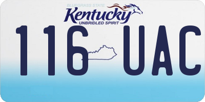 KY license plate 116UAC