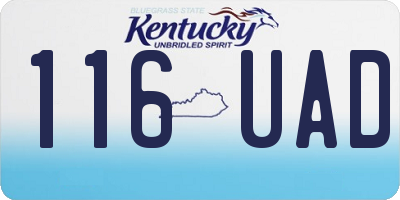 KY license plate 116UAD