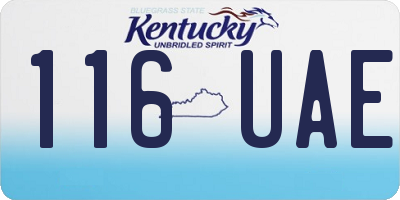 KY license plate 116UAE