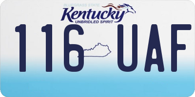 KY license plate 116UAF