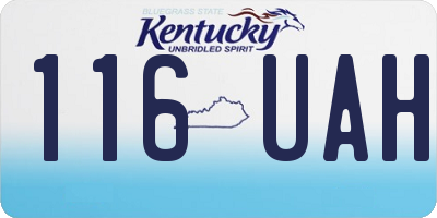 KY license plate 116UAH