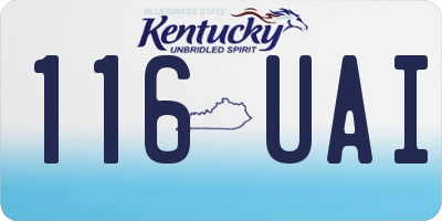 KY license plate 116UAI
