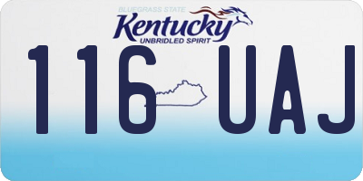 KY license plate 116UAJ