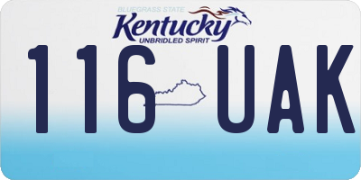 KY license plate 116UAK