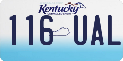 KY license plate 116UAL