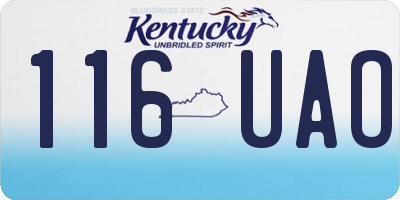 KY license plate 116UAO